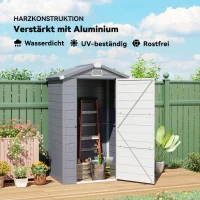Outsunny Gerätehaus, 1,1m², Gartenhaus mit Satteldach, 133 x 102 x 180/208 cm(m-4)