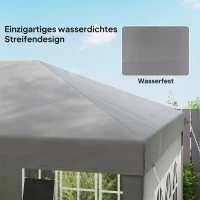 Outsunny Pavillon ca. 3x6m Wasserdicht Pop-up Faltpavillon mit 4 Seitenwänden, Fenster UV-Schutz Tragetasche Grau(m-6)