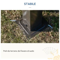 Outsunny Gazebo da Giardino con Struttura in Alluminio, Tetto in Policarbonato, Impermeabile UV 60+, Pareti laterali 3 x 3 m, Grigio Scuro(m-6)