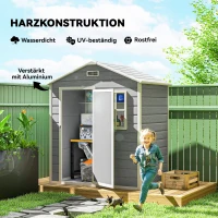 Outsunny Gerätehaus 1,9m² 182 x 121 x 200cm Geräteschuppen mit Satteldach Boden Abschließbarer Tür(m-5)