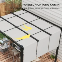 Outsunny Markise Sonnenschutz. Pergola, wetterbeständig,  inkl. Befestigungsmaterial, 3 x 3,5 m, Dunkelgrau(m-5)
