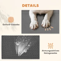 PawHut Erhöhtes Hundebett mit Baldachin, Haustierbett, Hundeliege outdoor mit Dach, Atmungsaktiv, Taftstoff für Camping Grau 122 x 92 x 108 cm(m-4)