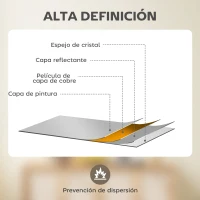 HOMCOM Espejo Rectangular de Pared Espejo de Ventana 70x50 cm con Marco de Metal Espejo Decorativo para Salón Dormitorio Negro(m-6)