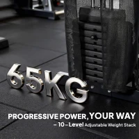 SPORTNOW Siłownia domowa z drążkiem do ściągania, motylkowym drążkiem, stos ciężarów 65 kg, obciążenie do 120 kg(m-6)