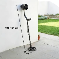 Outsunny Detetor de Metais IP68 à Prova D'água com 3 Modos Fones de Ouvido Pá Bobina Ecrã LCD Profundidade de Detecção de 18 cm(m-3)