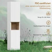 HOMCOM szafka łazienkowa, stojąca z 2 drzwiczkami i otwartą półką, biała(m-8)