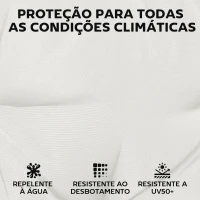 Outsunny Conjunto de Almofadas para Cadeiras de Jantar 46x42x7 cm 6 Peças com Capa Lavável e Laços Impermeável e Anti-UV Creme(m-5)