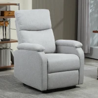 HOMCOM Poltrona relax reclinabile con schienale regolabile, poggiapiedi e poltrona imbottita per soggiorno, Grigio(m-5)