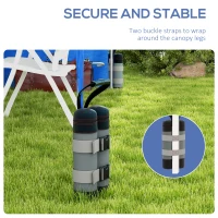 Outsunny Worki piaskowe do pawilonów, zestaw 4 szt., 48 kg, bez piasku, z paskami mocującymi, odporny na warunki atmosferyczne, Czarny(m-6)