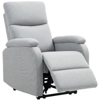 HOMCOM Poltrona relax reclinabile con schienale regolabile, poggiapiedi e poltrona imbottita per soggiorno, Grigio(m-6)
