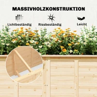 Outsunny Hochbeet Holz 152 x 77 x 77 cm Erhöhtes Tief Kräuterbeet mit Offenem Boden Verstärkungsstangen(m-9)