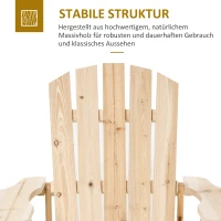 Outsunny Adirondack Stuhl wetterfest Adirondack Chair aus Holz Outdoor Gartenstuhl mit Hoher Rückenlehne Armlehnen(m-4)