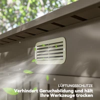 Outsunny Metallgartenschuppen, Geräteschuppen, Doppeltür, 249 x 121 x 166/183cm, Hellgrau(m-7)