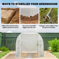 Outsunny Estufa aprox. 2,7 x 2 x 2 m com prateleiras, porta enrolável com fecho, 6 janelas de malha, hastes de suporte(m-5)