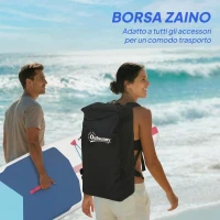 Outsunny Tavola Sup Gonfiabile Stand Up Paddle Board Antiscivolo, 305x89x15 cm, Blu(m-7)