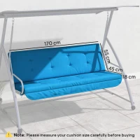 Outsunny Set cuscini per dondolo 170 cm con seduta e schienale, Blu(m-3)