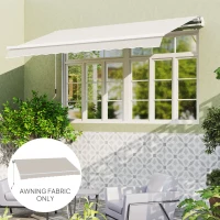 Outsunny Telo di Ricambio per Tenda Parasole Retrattile 3x2.5 m in Poliestere Anti UV 50+ Crema(m-7)
