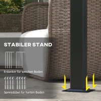 Outsunny Markise Sonnenschutz. Pergola, wetterbeständig,  inkl. Befestigungsmaterial, 3 x 3,5 m, Beige(m-7)