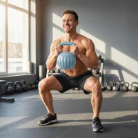 SPORTNOW Kettlebell 12 kg con impugnatura antiscivolo, Blu(m-5)