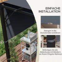 Outsunny Ersatzdach für Pergola mit UV-Schutz, Sonnensegel für Terrassenüberdachung für 3 x 3 m Pavillon, Dunkelgrau(m-6)