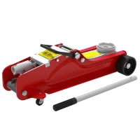 HOMCOM Wagenheber, 8-38 cm Höhe, 2,5 Tonnen Tragfähigkeit, Stahl, rollbar, Rot(m-10)