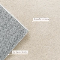 HOMCOM Tapete para Sala de Estar 230x160 cm Tapete Lavável à Máquina Pelo Longo Macio Estilo Moderno Creme(m-7)