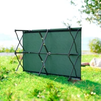 Outsunny Campingbett Klappbar für 2 Personen Feldbett Klappbett mit Tragetasche bis 136 kg belastbar Stahl Oxford Grün+Schwarz 193 x 125 x 40 cm(m-7)
