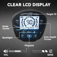 Outsunny Metaaldetector IP68 Waterdicht Metalenzoeker met 3 Modi, Koptelefoon, Schep, Spoel, LCD-scherm, 7 cm Detectiediepte(m-6)