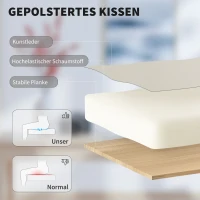 HOMCOM Bürostuhl mit tierfreundlichem Kunstleder-Bezug, Fußstütze, höhenverstellbar, rollbar, Beige(m-5)