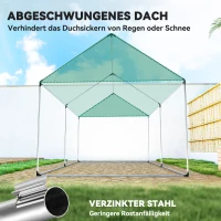 Outsunny Gewächshaus 3 x 2 x 2 m Foliengewächshaus mit 4 Mesh-Fenster, Breiter Rollbar Reißverschlusstür Moskitonetz UV-beständig(m-7)