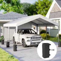 Outsunny Set of 4 Heavy Duty Gazebo Weights Bags, 500D Sand Weights with Carry Handles for Garden Marquee, Parasol, Black(m-9)