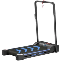 HOMCOM Tapis roulant elettrico con schermo LCD per camminata, con 370 W pieghevole e telecomando, velocità 1-6 km/h, Nero(m-8)