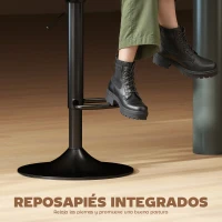 HOMCOM Juego de 2 Taburetes de Bar Giratorios en 360° Regulables en Altura de 84-105 cm Respaldo Hueco Reposapiés Blanco(m-8)