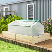 Outsunny Gewächshaus mit Fernster PE-Gitterfolie, winterfest Foliengewächshaus, Treibhaus 180 x 90 x 70cm Weiß(m-8)