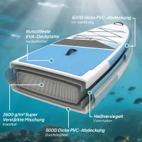 Outsunny Stand Up Paddling Board Set Aufblasbar 320cm SUP Board mit Verstellbares Paddel Rutschfest EVA-Deck Fußschlaufe Pumpe(m-4)