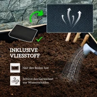 Outsunny Hochbeet, wetterfester Anstrich, 4 Räder, Naturholz, 89 x 48 x 47 cm(m-7)