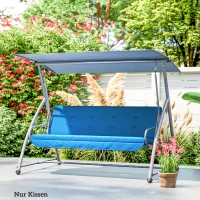 Outsunny Set cuscini per dondolo 170 cm con seduta e schienale, Blu(m-4)