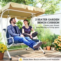 Outsunny 2 Seater Bench Pad, Garden Chair Cushion with Back and Ties for Indoor and Outdoor Use, 98 x 100 cm, Dark Blue(m-7)