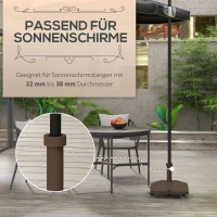 Outsunny Sonnenschirmständer bis 20kg befüllbar Quadratisch Schirmständer mit Rolle für Sonnenschirm 22-38mm Braun(m-4)