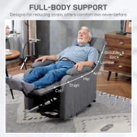 HOMCOM Electric Rise/Recline Armchair, with Reading Light - Grey(m-7)