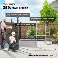 Outsunny Abrigo de Jardim 2,7m² 249x121x183 cm Abrigo de Exterior com Porta Dupla 2 Ventilaç4oes e Trava Abrigo para Pátio Cinza(m-4)