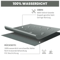 Outsunny Schutzhülle für Gartenmöbel Winterfest Wasserdicht Abdeckung Abdeckplane Oxford 275 x 205 x 90 cm Dunkelgrau(m-5)