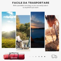 Outsunny 4-6 Man UV Protection Camping Tent - Grey and Red(m-7)