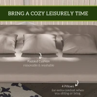 Outsunny Huśtawka ogrodowa 2w1, 3-osobowa, z funkcją leżenia(m-7)