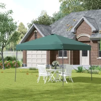Outsunny Pavilion pliabil 300x300 cm, cort de grădină cu geantă de transport cu roți, impermeabil, cadru din oțel, pentru exterior, petreceri, camping, verde(m-2)