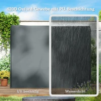 Outsunny Hollywoodschommelhoes 3-zits Waterdicht Beschermhoes voor Tuinschommel, Oxford Weefsel, 220 x 125 x 172 cm, Grijs(m-5)