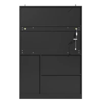 Trendy Sideboard with App-Controlled LED, Snack Rack and Drink Holders, Spacious Buffet with Anti-Tip Fixings, 120L x 40W x 188H cm, Black(m-15)