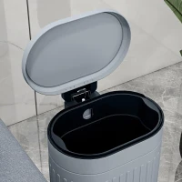 HOMCOM Lixeira 20 L com Pedal e Tampa Balde Interno Removível Função Fecho Suave 36,5x31,2x45 cm Cinza(m-5)