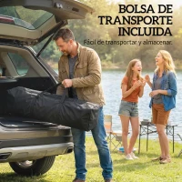 Outsunny Pavilon Pliant 2,4x2,4 m Pop-up UPF50+ Închidere Centrală Înălțime Reglabilă Geantă de Transport Saci Nisip Bej(m-5)