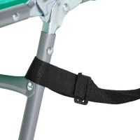 Outsunny Șezlong de grădină, fotoliu cu orificiu pentru față căptușit, saltea de masaj pentru exterior, buzunar lateral, material textil, metal, Grün(m-4)